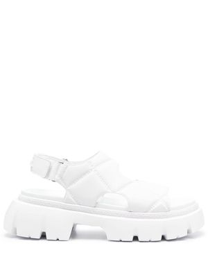 Karl Lagerfeld logo-debossed quilted open-toe sandals - White