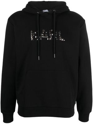 Karl Lagerfeld logo-embellished studded hoodie - Black
