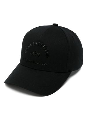 Karl Lagerfeld logo-embossed cotton blend cap - Black