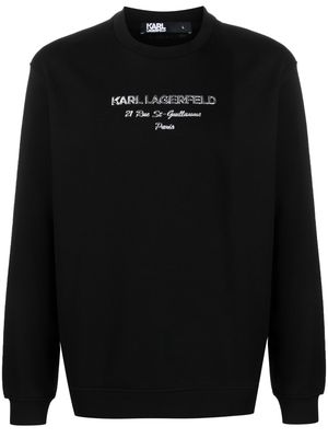 Karl Lagerfeld logo-embossed crew-neck sweatshirt - Black