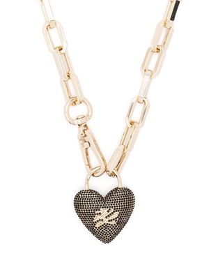 Karl Lagerfeld logo-embossed heart necklace - Gold