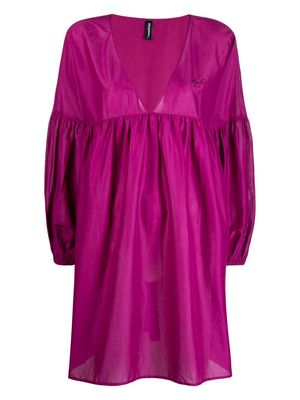Karl Lagerfeld logo-embroidered cotton beach dress - Purple