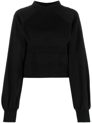 Karl Lagerfeld logo-embroidered cropped sweatshirt - Black
