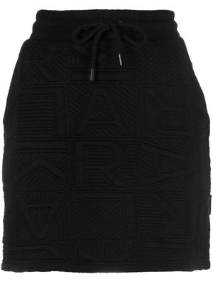 Karl Lagerfeld logo-embroidered elasticated-waistband miniskirt - Black