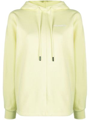 Karl Lagerfeld logo-embroidered organic cotton hoodie - Green