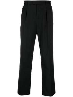 Karl Lagerfeld logo-embroidered pleat-detail tailored trousers - Black