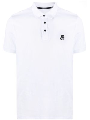 Karl Lagerfeld logo-embroidered polo shirt - White
