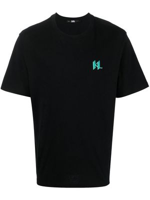Karl Lagerfeld logo-embroidered T-shirt - Black