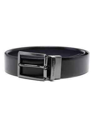 Karl Lagerfeld logo-engraved leather belt - Blue