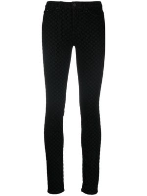 Karl Lagerfeld logo-flock skinny jeans - Black