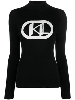 Karl Lagerfeld logo-jacquard jumper - Black