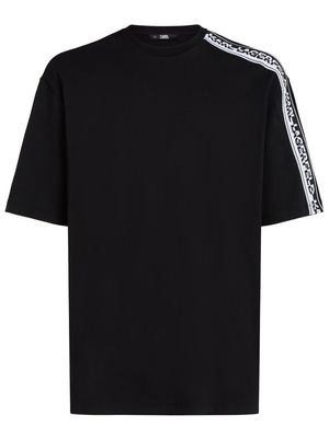 Karl Lagerfeld logo-knit organic cotton T-shirt - Black