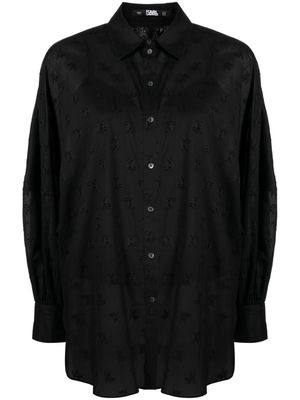 Karl Lagerfeld logo-monogram cotton shirt - Black
