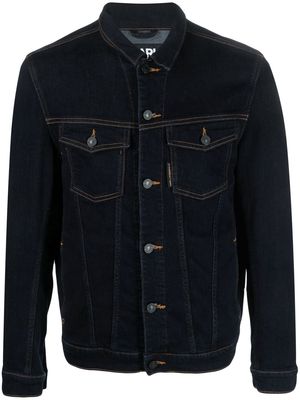 Karl Lagerfeld logo-patch button-up jacket - Blue