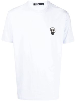 Karl Lagerfeld logo-patch cotton T-shirt - White