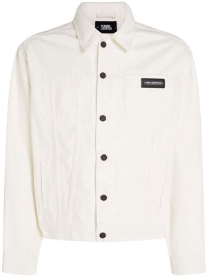 Karl Lagerfeld logo-patch denim shirt jacket - White