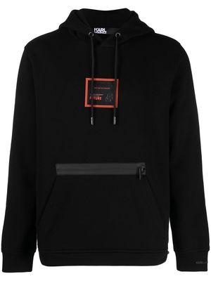 Karl Lagerfeld logo-patch hoodie - Black
