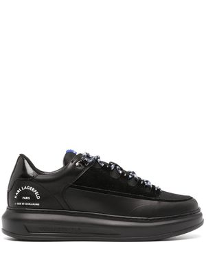 Karl Lagerfeld logo-patch leather sneakers - Black