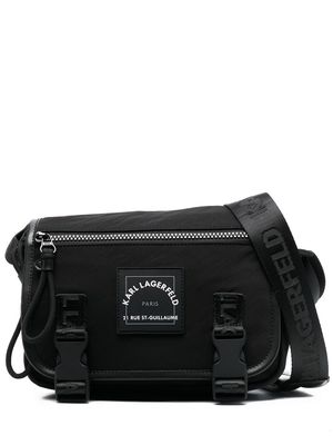 Karl Lagerfeld logo-patch messenger bag - Black