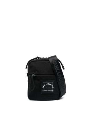 Karl Lagerfeld logo-patch zipped shoulder bag - Black