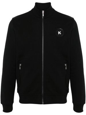 Karl Lagerfeld logo-patch zipped sweatshirt - Black