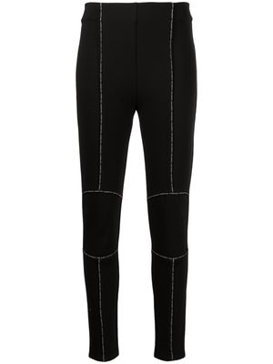 Karl Lagerfeld logo-piping high-waisted leggings - Black