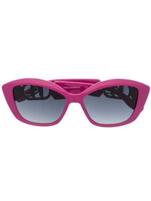 Karl Lagerfeld logo-plaque arm sunglasses - Pink