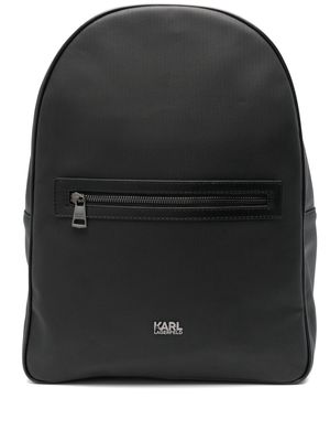 Karl Lagerfeld logo-plaque backpack - Black