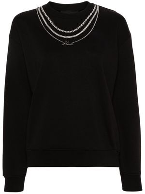 Karl Lagerfeld logo-plaque sweatshirt - Black