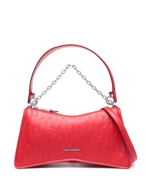Karl Lagerfeld logo plaque tote bag - Red
