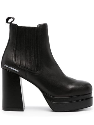 Karl Lagerfeld logo-print 110mm platform boots - Black