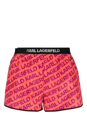 Karl Lagerfeld logo-print beach shorts - Orange