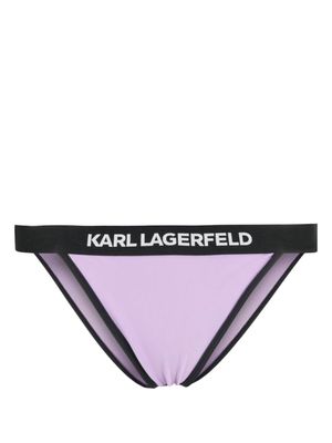 Karl Lagerfeld logo-print bikini bottoms - Purple