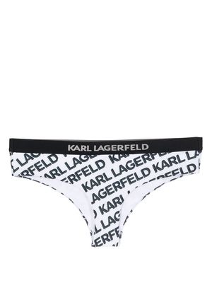 Karl Lagerfeld logo-print bikini bottoms - White