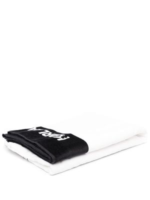 Karl Lagerfeld logo-print colour-block towel - Black