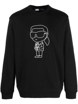 Karl Lagerfeld logo-print cotton-blend sweatshirt - Black