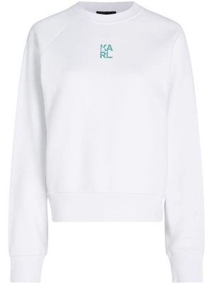 Karl Lagerfeld logo-print cotton blend sweatshirt - White
