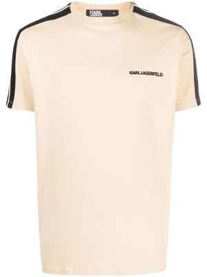 Karl Lagerfeld logo-print cotton-blend T-shirt - Neutrals