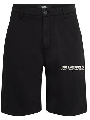Karl Lagerfeld logo-print cotton chino shorts - Black