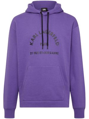 Karl Lagerfeld logo-print cotton hoodie - Purple