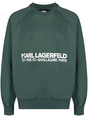 Karl Lagerfeld logo-print cotton sweatshirt - Green