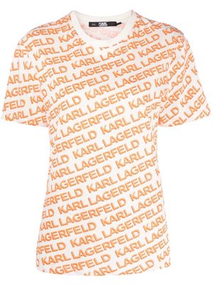 Karl Lagerfeld logo-print cotton T-shirt - Orange
