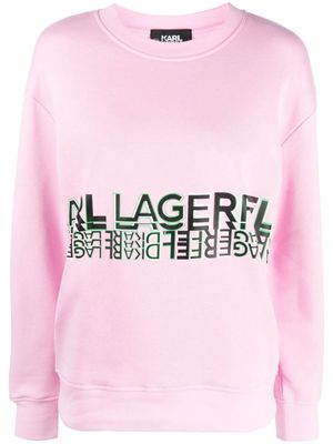 Karl Lagerfeld logo-print crew-neck sweatshirt - Pink