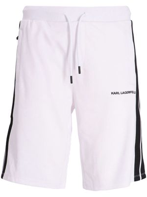 Karl Lagerfeld logo-print drawstring shorts - White