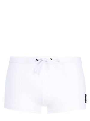 Karl Lagerfeld logo-print drawstring trunks - White