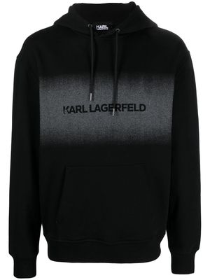Karl Lagerfeld logo-print faded hoodie - Black
