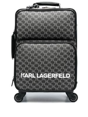 Karl Lagerfeld logo-print four-wheel suitcase - Black
