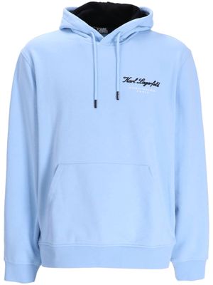 Karl Lagerfeld logo-print jersey hoodie - Blue