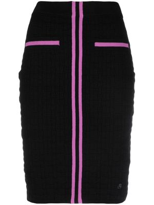 Karl Lagerfeld logo-print knitted skirt - Black