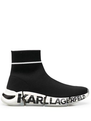 Karl Lagerfeld logo-print knitted-upper sneakers - Black